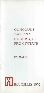 Palmarès du Concours Pro Civitate, instruments à vent - bois, 1970