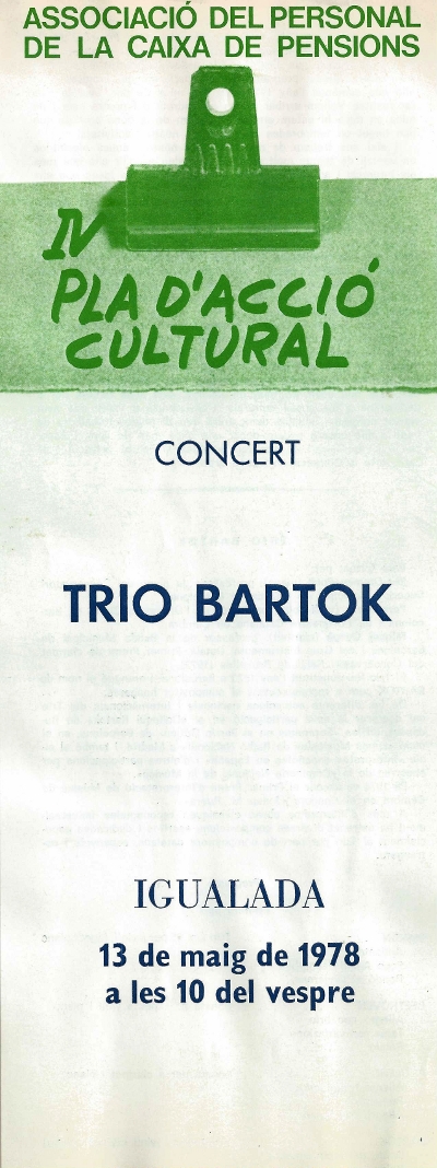 Trio Bartok, Igualada, 13-5-1978
