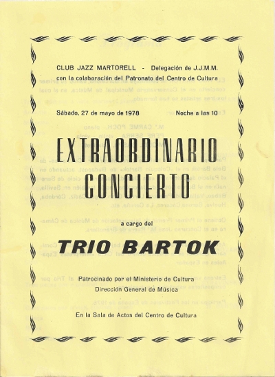 Trio Bartok, Martorell, 27-5-1978