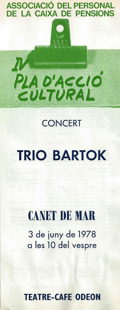 Trio Bartok, Canet de Mar, 3-6-1978