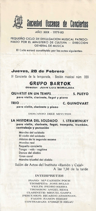 Grup Bartok, Huesca, 28-2-1980