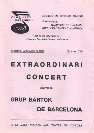 Grup Bartok, Martorell, 22-3-1980