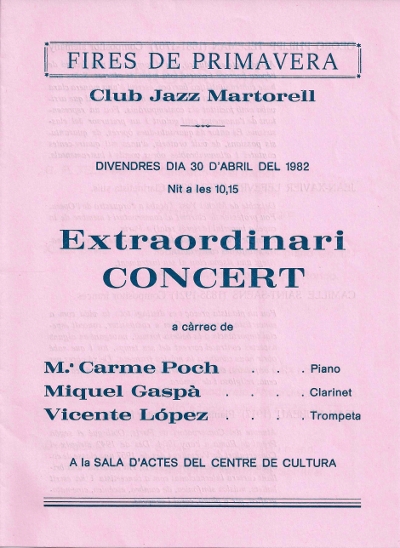 Carme Poch, Miquel Gaspà i Vicente López, Martorell, 30-4-1982