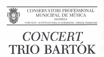 Trio Bartok, Manresa, 10-11-1982
