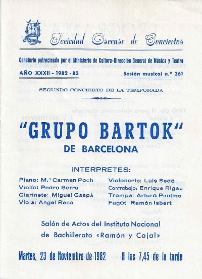 Grup Bartok, Huesca, 23-11-1982