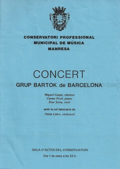Grup Bartok, Manresa, 1-3-1985