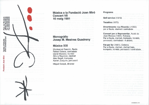 Música XXI, Fundació Joan Miró, 16-5-1991