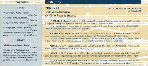 Trio XXI, Igualada, 26-6-1992