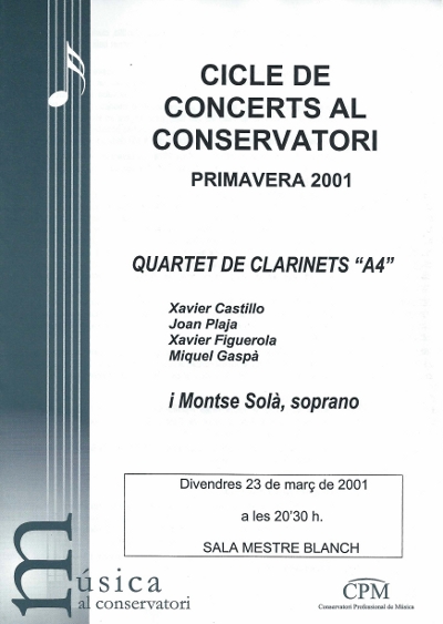 Quartet a4, Manresa, 23-3-2001